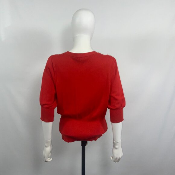 Kenneth Cole New York Red Kasper Women Cardigan Sweater Red 3/4 Sleeve Size L - Picture 6 of 11